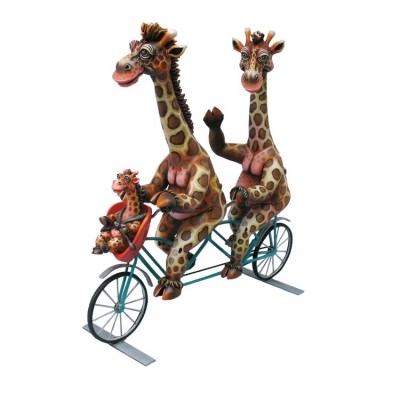 Giraffe Family on Bicycle 24" x 8" x 24" | image