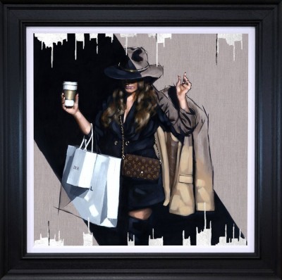 Latte To Go Platinum | Framed Size 35" x 35" | Richard Blunt image