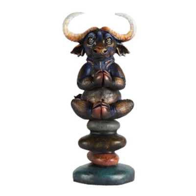 Buffalo Zen Mini | Mixed Media Sculpture | Size 10.5" x 4.5" x 5" image