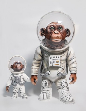 Father & Son | Space Chimps | 13" x 10" x 9" | Carlos and Albert image