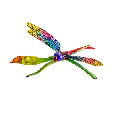 Dragonfly On Flower | 7" x 6" x 2.75" | Bronze Sculpture  image