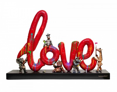 Love Crazy | Mixed Media Sculpture | Size 24.4" x 33.5" x 6.7"   image