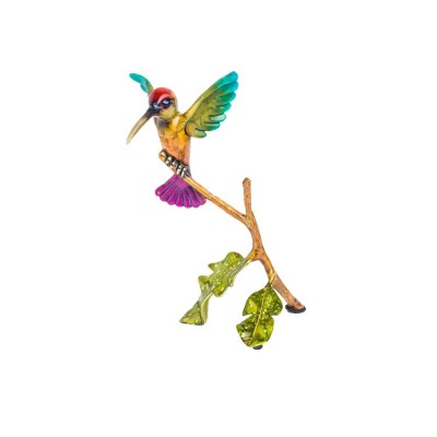 Hummingbird on Branch | 6.25" x 3.5" x 3.25" Bronze Sculpture image