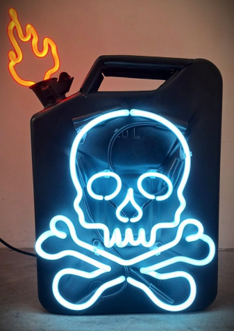 Is It Safe | Original Neon Sculpture | Ghost image