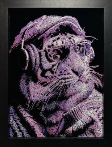 Jazz Nice Tiger | Framed 27.5" x 35" Original | Zalini image