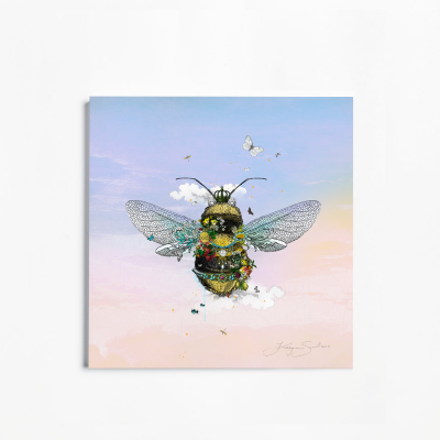 Dusky Sky Garden Bee | Print Size 11.81" x 11.81" | Kristjana S Williams image