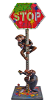 Stop Sign Double | Mixed Media Sculpture | Size 42.5" x 9.8" x 9" image