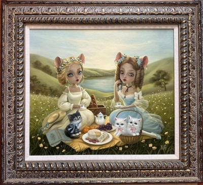 Whiskers Picnic Delight | Image Size 20" x 18" Xue Wang image