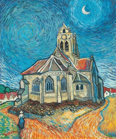 The Church at Auvers in the Style of Vincent Van Gogh image