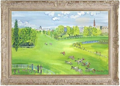 The Racecourse at Longchamps (In the The Style of Raoul Dufy) image